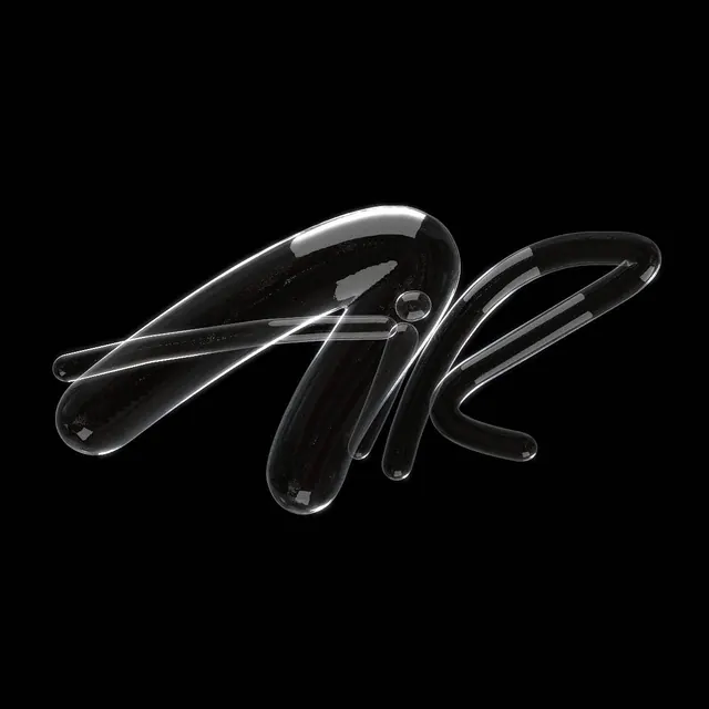 Glassmorphism Wordmark, glassmorphism, 3d-render, dark