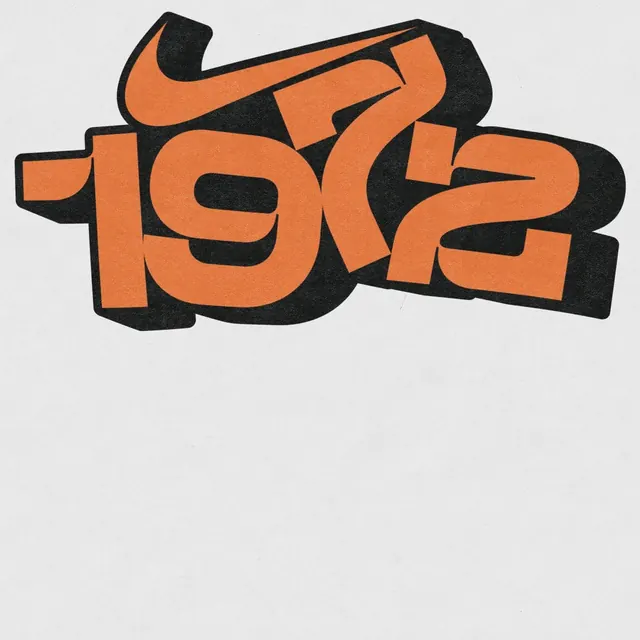 1972 Stylized Wordmark, brutalist, abstract, high-contrast