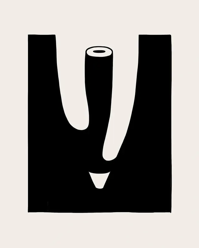 Abstract Geometric Monogram, minimal, brutalist, monochrome