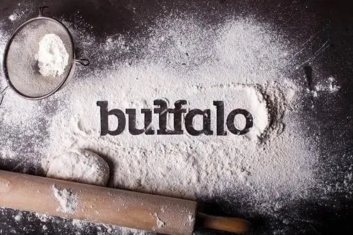 Buffalo Wordmark on Textured Surface