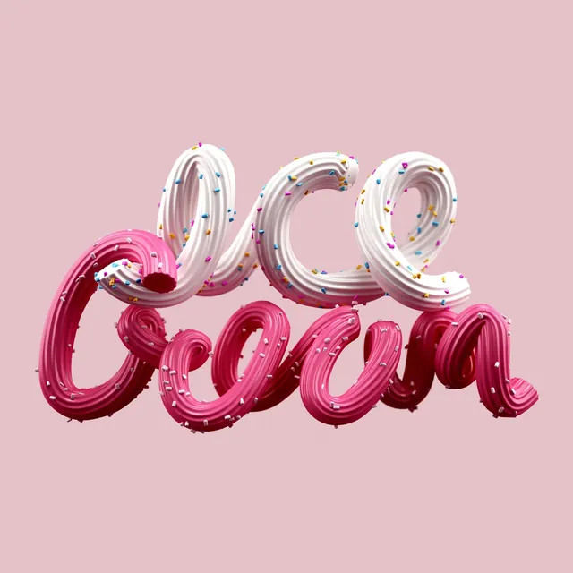 Disco Dream 3D Typography, 3d-render, playful, vibrant