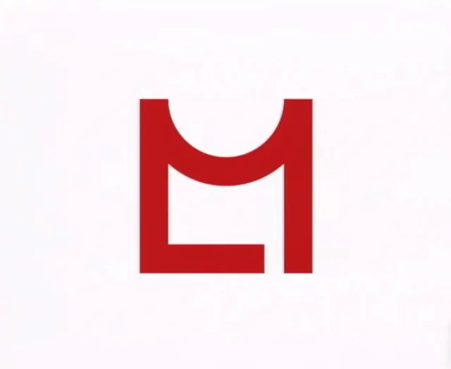 Geometric Red Monogram, minimal, geometric, high-contrast