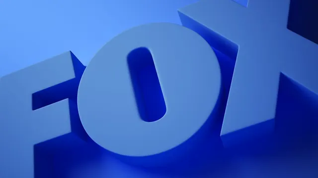 3D Blue FOX Wordmark, 3d-render, geometric, monochrome
