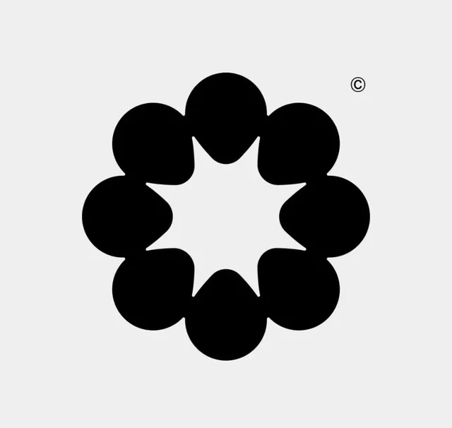 Geometric Flower Logo, minimal, geometric, monochrome