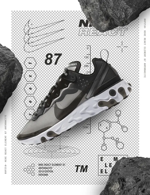 Technical Sneaker Identity Spread, technical, swiss, monochrome
