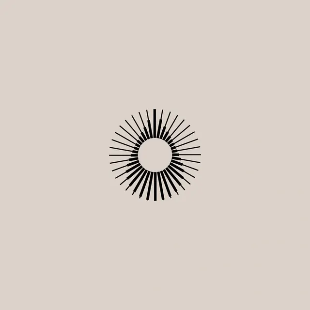 Sunburst Line Art Logo, minimal, line-art, muted