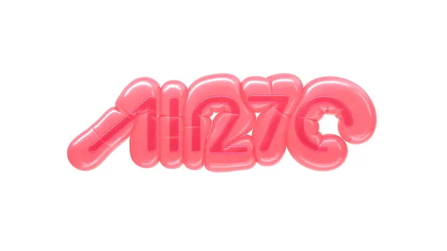 Pink Bubble Wordmark, 3d-render, playful, vibrant