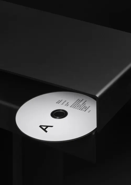 Minimalist Circular Logo on Black Surface, minimal, monochrome, monochrome