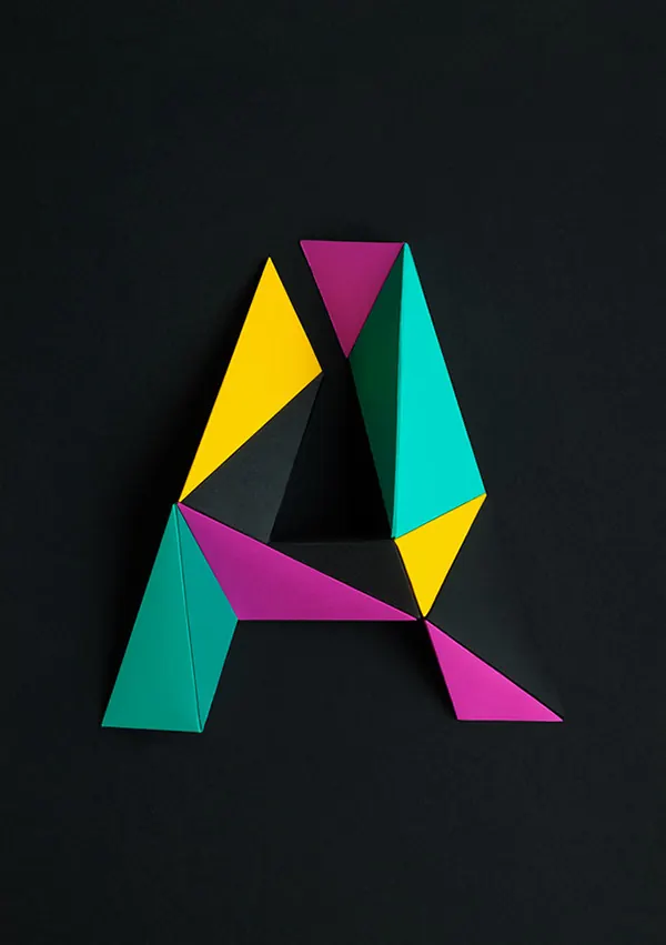 Geometric Abstract Letterform, geometric, abstract, vibrant