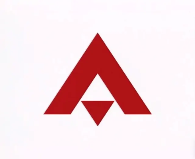Red Geometric Abstract Logo, minimal, geometric, high-contrast