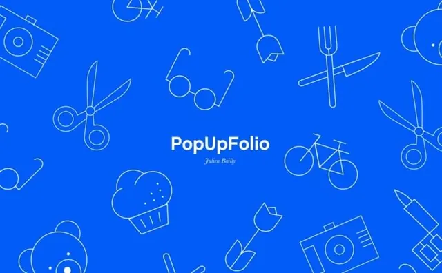 PopUpFolio Identity System, minimal, line-art, vibrant