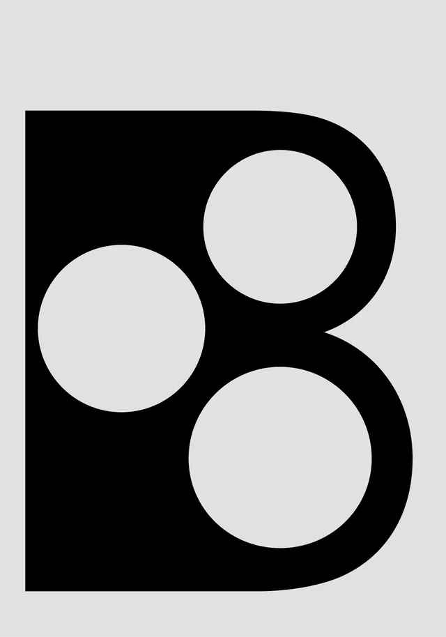 Geometric B Logo, minimal, geometric, monochrome