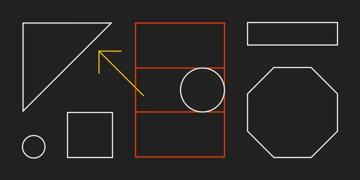 Geometric Construction Layout, technical, minimal, high-contrast