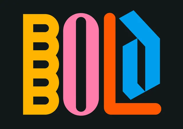 BOLD Wordmark, geometric, maximalist, vibrant