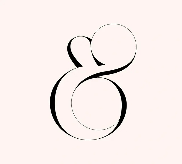 Ampersand Monogram, minimal, geometric, monochrome
