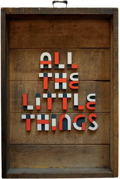 All The Little Things Typography Installation, brutalist, geometric, high-contrast