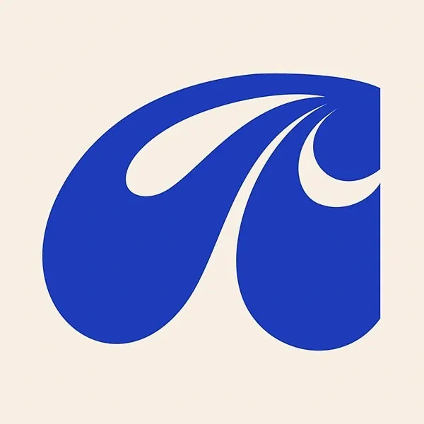 Abstract Blue Graphic Logo, minimal, geometric, high-contrast
