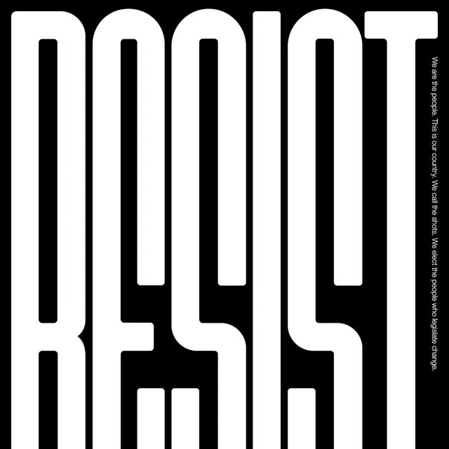 RESIST Wordmark, brutalist, minimal, high-contrast
