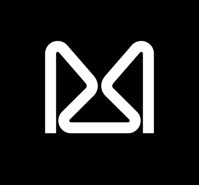 Geometric M Monogram, minimal, geometric, high-contrast