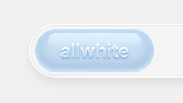 allwhite wordmark, minimal, glassmorphism, light