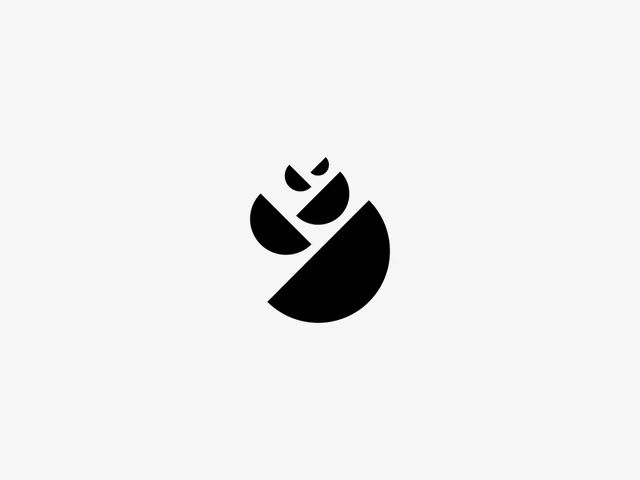 Abstract Circular Logo, minimal, geometric, monochrome