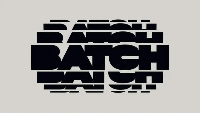Batch Wordmark, brutalist, maximalist, monochrome