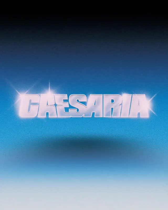 Caesaria Wordmark, gradient-heavy, y2k, vibrant