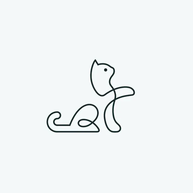 Line Art Cat Logo