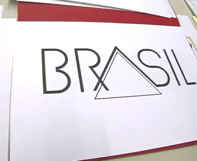 Brasil Wordmark with Geometric Triangle, minimal, geometric, monochrome
