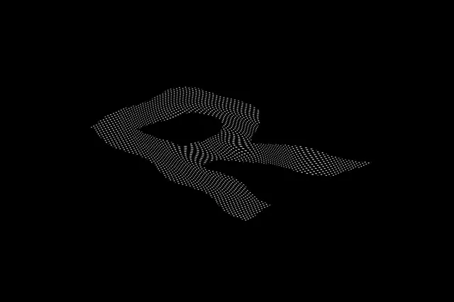 Abstract R Monogram, minimal, geometric, dark