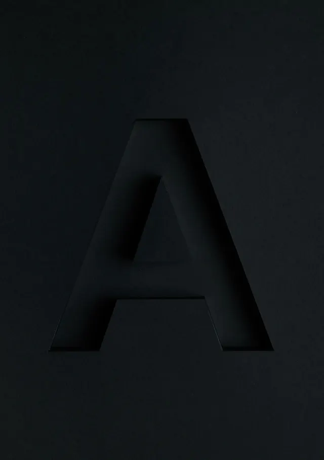 Embossed Letter A Logo, minimal, monochrome, dark