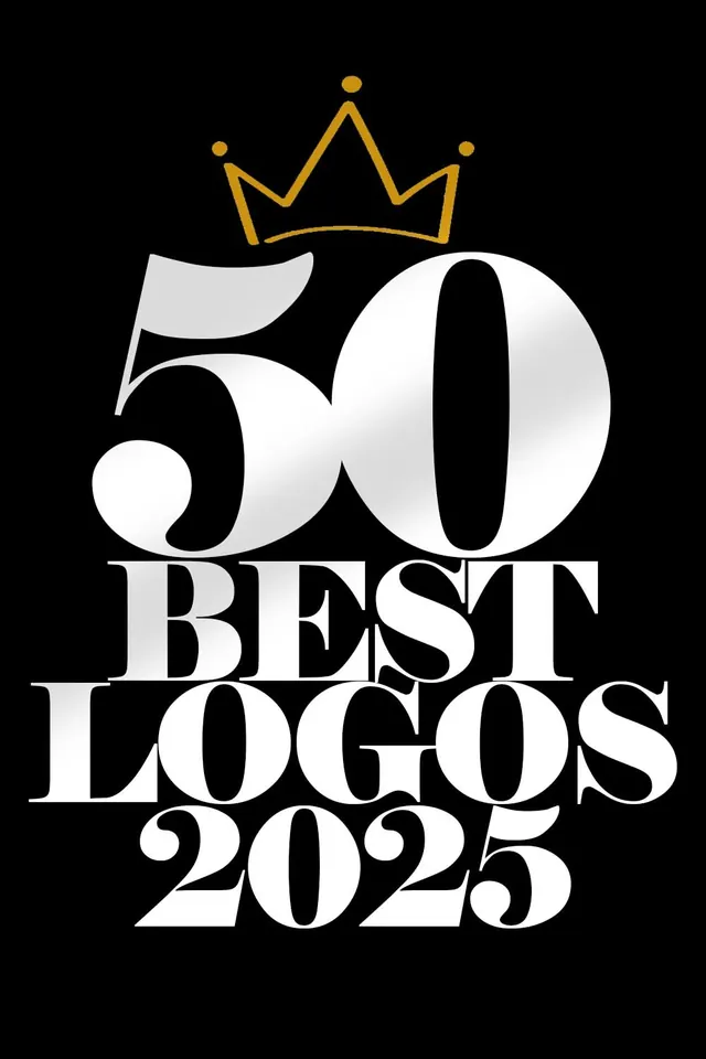 50 Best Logos 2025 award badge, minimal, luxury, dark