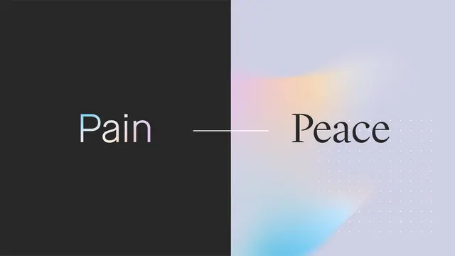 Pain and Peace: split-screen duality identity, minimal, swiss, dark