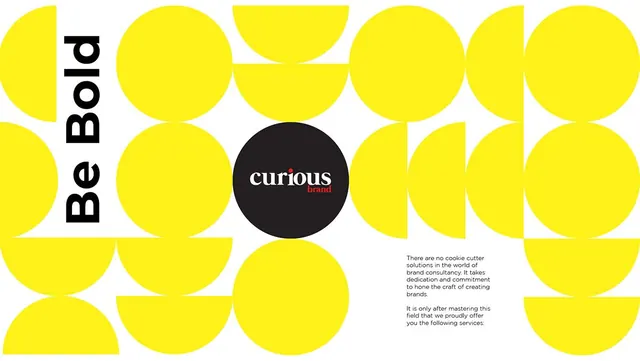 Curious Brand bright yellow circle grid pattern, minimal, geometric, light
