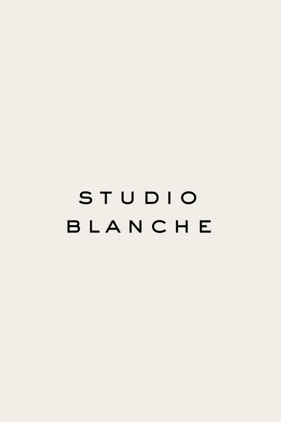 Studio Blanche logotype, minimal, light-mode, light