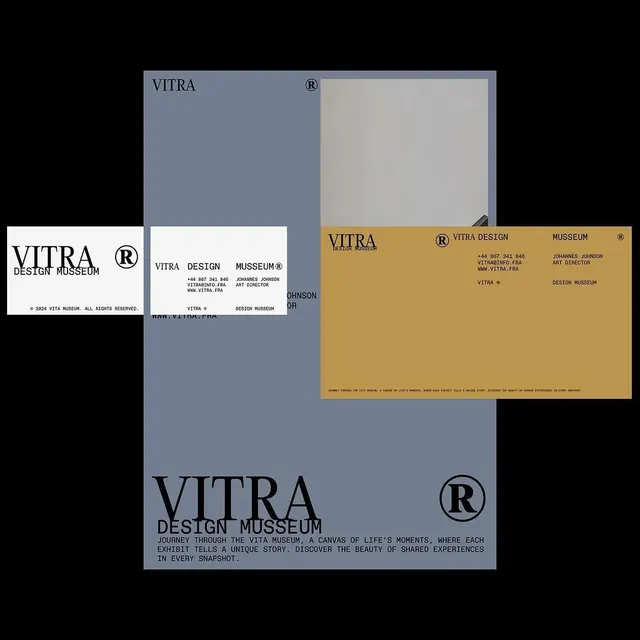 Vitra Design Museum identity system, minimal, editorial, dark
