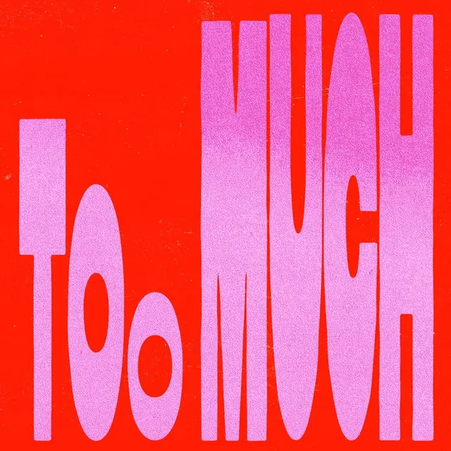 High-saturation type specimen with neon pink on red, minimal, gradient-heavy, warm