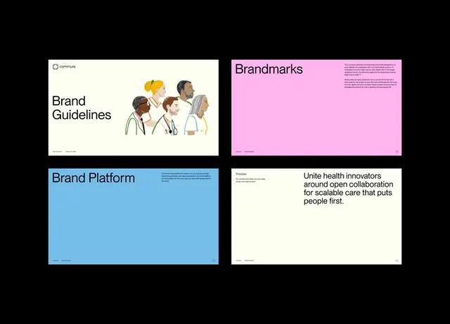 Healthcare brand guidelines grid system, minimal, corporate-clean, light