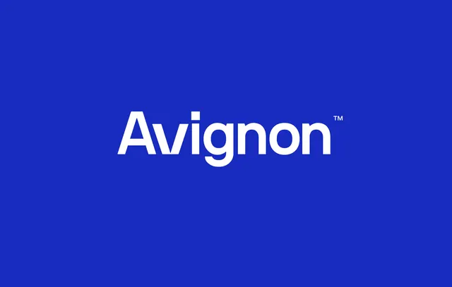 Avignon corporate wordmark, minimal, corporate-clean, cool