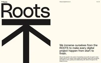 Roots geometric arrow logomark, minimal, geometric, dark