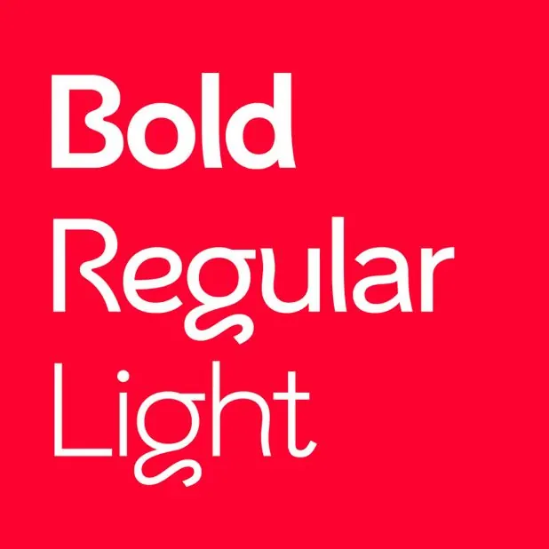 High-contrast red and white type specimen, minimal, geometric, light