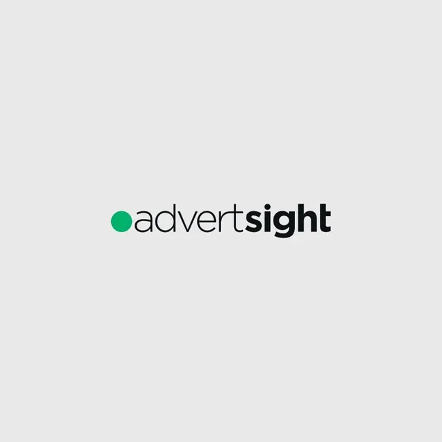 Advertsight accent-mark wordmark, minimal, corporate-clean, light