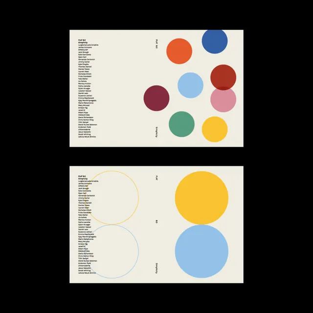 Geometric circles type specimen with color theory, minimal, geometric, light