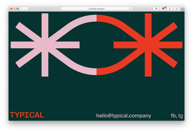 Typical Co. logo with curved star and color split, minimal, geometric, dark