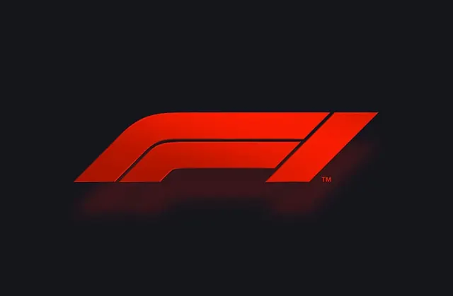 Red Logo on Black Background