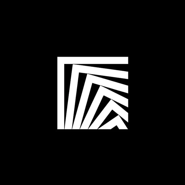 Geometric Abstract Logo, minimal, geometric, high-contrast