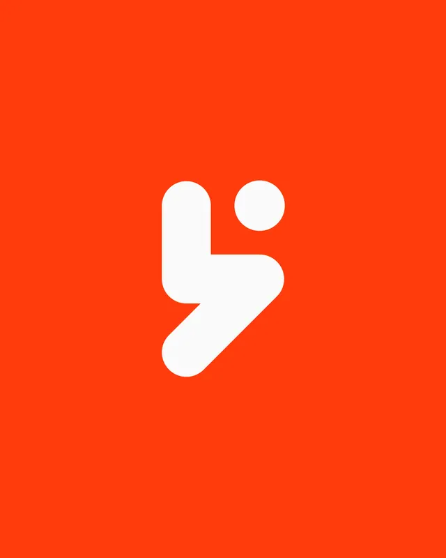Rounded abstract mark with dot accent, minimal, abstract, light