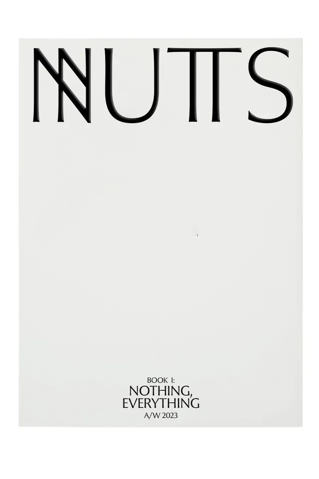 Editorial brand cover with sparse type, editorial, minimal, light