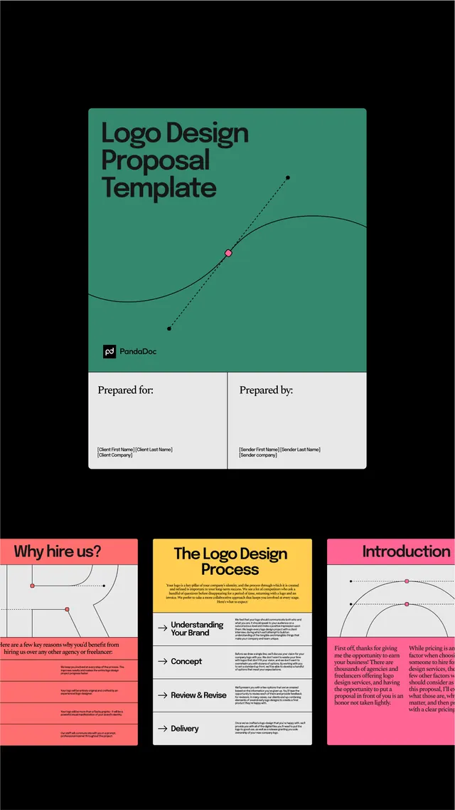 Logo Design Proposal template with gradient values, minimal, corporate-clean, cool
