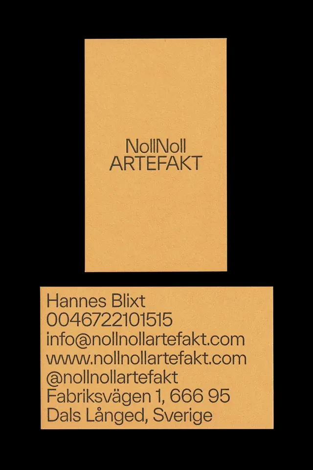 Noll Noll Artefakt business card system, minimal, swiss, light